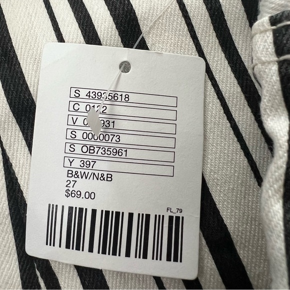 BDG kick flare high rise cropped 27 black white striped new nwt - Picture 10 of 12